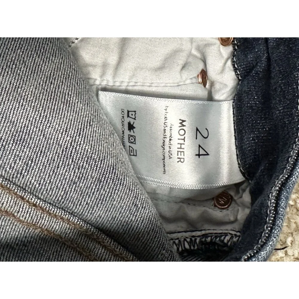 Mother Looker‎ Ankle Fray Denim Stretch Jeans